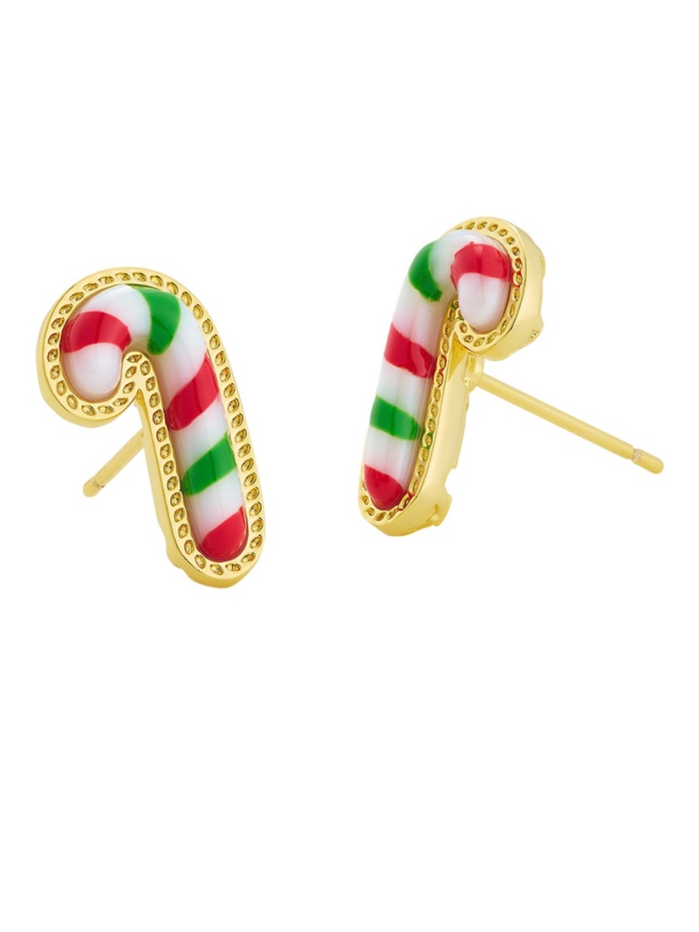 NEW!! Kendra Scott 14k Gold-Tone Over Brass Candy Cane Stripe Stud Earrings